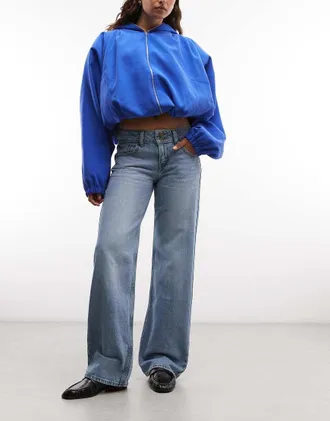 Levi's jeans ampi a vita super bassa lavaggio chiaro-Blu
