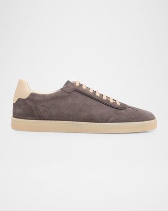 Brunello Cucinelli Men & apos;s Suede T-Toe Low-Top Sneakers