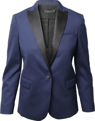 Joseph Joseph Pre-owned Womens Single-Breasted Blazer in Navy Blue Wool - Size X-Small