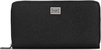 Dolce & Gabbana zipped grained leather wallet - men - Calf Leather - One Size - Black