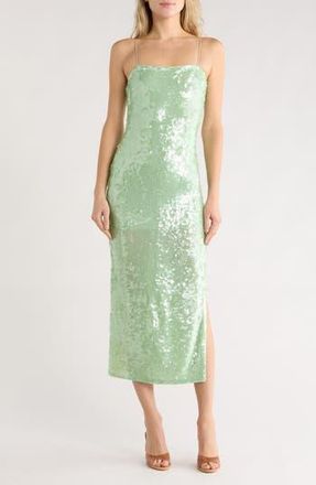 Alice & Olivia Fifi Sequin Midi Dress in Green Tea at Nordstrom Rack, Size 14