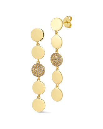 Glaze Jewelry 18K Plated Cz Circle Dangle Earrings