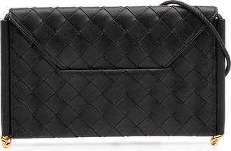 Bottega Veneta Pre-owned Womens Woven Leather Crossbody Bag - Black - One Size