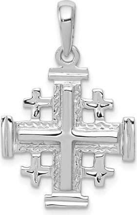 Diamond2Deal 14k White Gold Jerusalem Cross Pendant