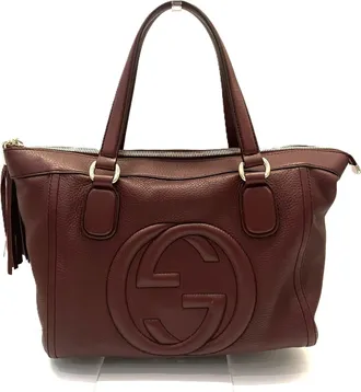Gucci Soho Bordeaux Leather Tote Bag (Pre-Owned)