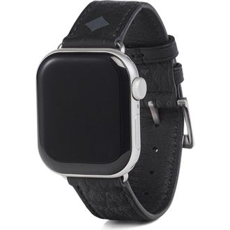 MCM Apple Watch Band in Visetos in Black at Nordstrom