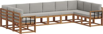 vidaXL Conjunto De Sof&aacute;s De Exterior 10 Uds. Gris Natural Y Claro Vidaxl