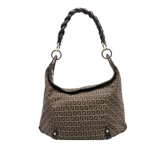 Fendi Pre-owned Fendi Zucchino Canvas Braided Hobo Ladies 2415-8BR583-YNV-088
