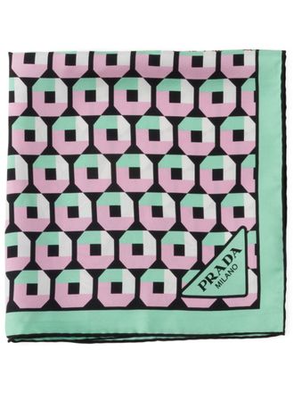 Prada silk scarf - women - Silk - One Size - Green