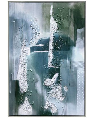 Empire Art Direct Silver Mist Ii Embellished Canvas Wall Art