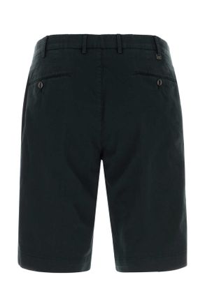 Pantaloni Torino Mens Black Stretch Cotton Bermuda Shorts Y990 Exterior: Elastane