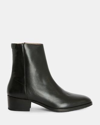 AllSaints Bonham Stacked Heel Leather Boots