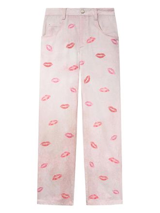 Isabel Marant Brinsa broek met lipprint - Roze