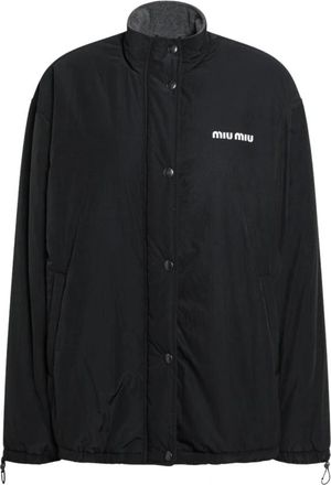 Miu Miu Logo Jacket - Dames - Zomerjassen - Zwart - S - Jassen