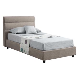 Dmora Cama Individual Brez, Desenfundable, Con Almacenaje Made In Italy, Colch&oacute;n 80x190 Cm, Gris T&oacute;rtola