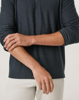 Vuori Clothing Long Sleeve Strato Tech Polo | Frost Grey Heather | Medium
