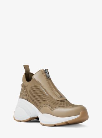 Michael Kors Zuma Mixed-Media Trainer