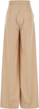 Max Mara Womens Cream Wool Ninfa Wide-leg Pant - Tan - Size EU 40 (Womens)