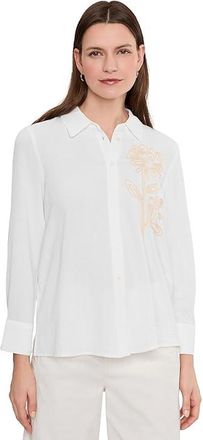 Vince Camuto Long Sleeve Buttondown Womens Clothing Ultra White : SM, Polyester