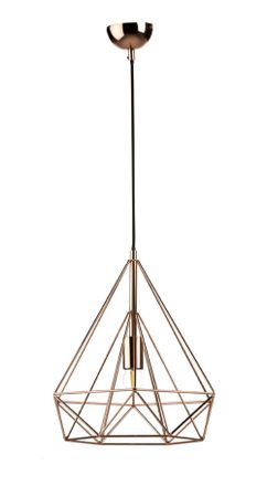 Els Banys L&aacute;mpara techo jaula met&aacute;lica cobre