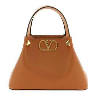 Valentino Handbags, female, Brown, Size: ONE SIZE VLogo Signature Small Tote