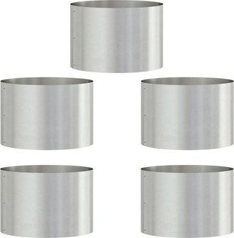 vidaXL Vidaxl - Garden Planters 5 pcs Silver 30 x 30 x 20 cm Stainless steel