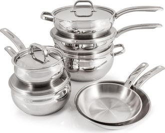 Berghoff Stainless Steel Belly 12-Piece Cookware Set in Silver at Nordstrom Rack