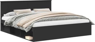 vidaXL Estructura De Cama Negro 180 X 200 Cm Madera De Ingenier&iacute;a Vidaxl