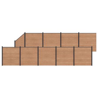 vidaXL Panel De Valla 10 Pcs Wpc Y Aluminio Marr&oacute;n Vidaxl