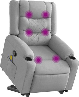 vidaXL Vidaxl - Sill&oacute;n De Masaje Reclinable De Pie De Tela Gris Claro