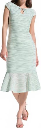 Joseph Ribkoff Cascade Knit Flounce Dress In Pistachio