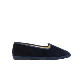 Scarosso Midnight Velvet Friulane Slippers - Heren - Loafers - Blauw - 40 EU - Katoen - Schoenen