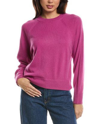 Fort&eacute; Cashmere Rib Trim Cashmere Sweatshirt