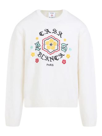 Casablanca Crewneck -trui met bloemen borduurwerk