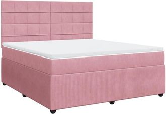 vidaXL Vidaxl - Cama Box Spring Con Colch&oacute;n Terciopelo Rosa 180x200 Cm