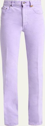 Chlo&eacute; High-Rise Slim-Leg Denim Trousers
