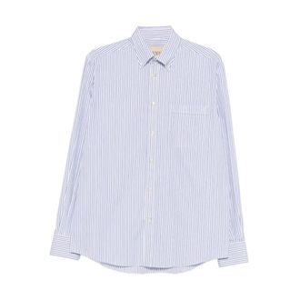Valentino Garavani Casual Shirts, male, Blue, Size: 2XL Vlogo Signature Cotton Shirt