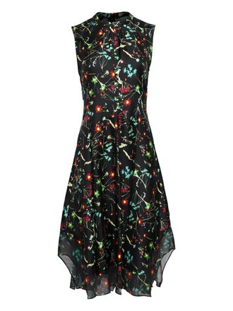 3.1 Phillip Lim floral-pattern sleeveless midi dress - Black