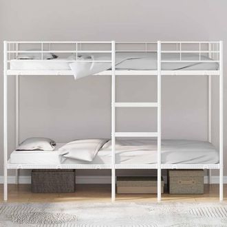 Berkfield Home Breathable Bunk Bed without Mattress White 100x200 cm Steel