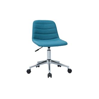 Miliboo Miliboo - Silla De Escritorio Moderna De Tejido Azul Petr&oacute;leo Y Acero Cromado Saury