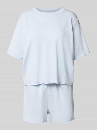 Polo Ralph Lauren Regular Fit Pyjama aus Baumwoll-Mix in Hellblau, Gr&ouml;&szlig;e XXL