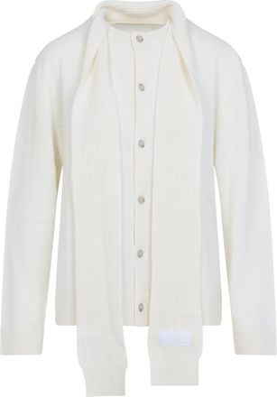 Maison Margiela Womens Wool Cardigan - Ivory - Size Small