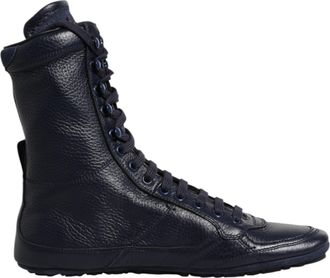 Dolce & Gabbana Dark Blue Leather KING High Top Sneakers Mens Shoes