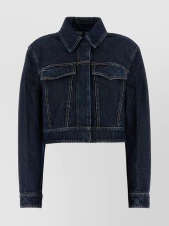 Sportmax cropped denim jacket with collared neck