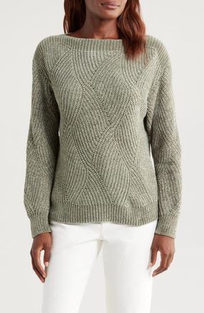 Tommy Bahama Shell St. Luna Boat Neck Sweater in Seagrass at Nordstrom, Size X-Small