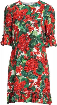 Dolce & Gabbana Floral Geranium Mini Dress Size 38
