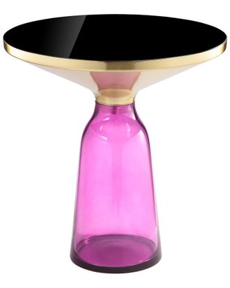 Pangea Home Gbelinda Side Table Purple Glass