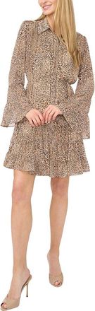 CeCe by Cynthia Steffe Tiered Flounce Sleeve & Hem Dress