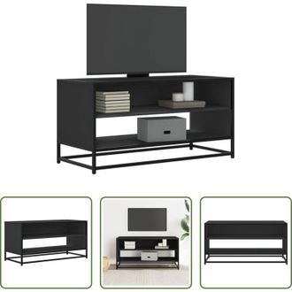 vidaXL Mobile porta TV - Mobile Porta TV Nero 91x40x46 cm in Truciolato e Metallo
