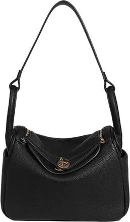 Generic Compatible For Womens Shoulder Bag Crossbody Leather Handbag Lining Zipper Closure(Black)